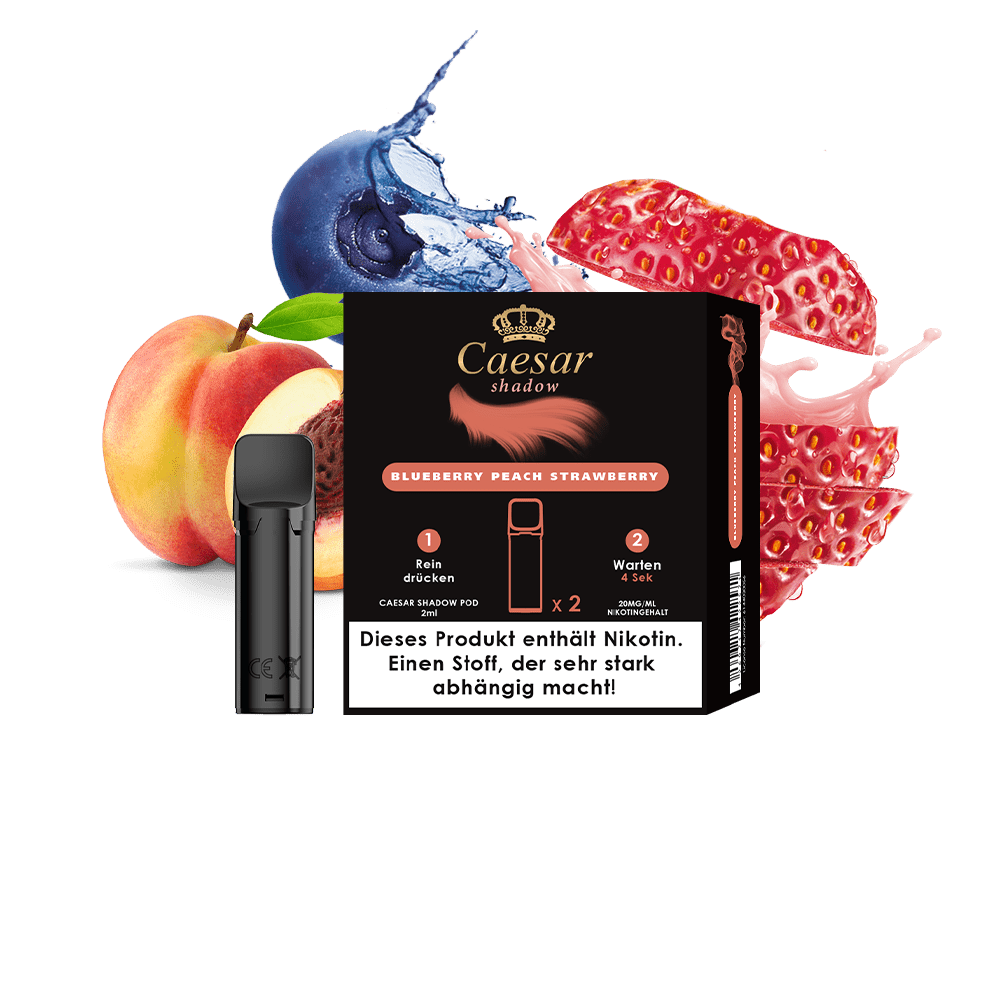 Caesar Shadow Pods 2 x 700 puffs - Blueberry Peach Strawberry