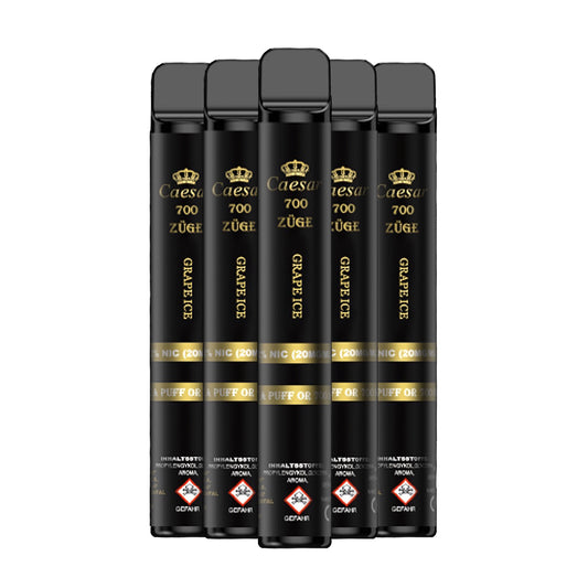 Caesar Vape Stick - 700 Züge - Grape Ice 5er Pack