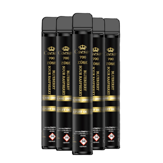 Caesar Vape Stick - 700 Züge - Blueberry Sour Raspberry 5er Pack