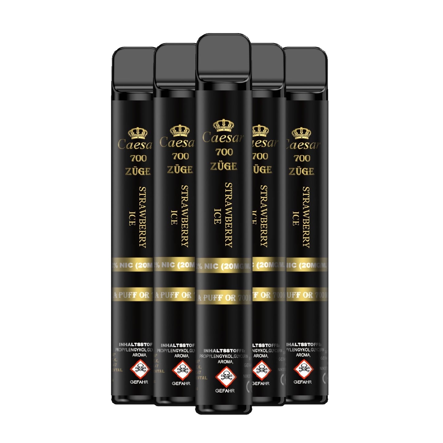 Caesar Vape Stick - 700 Züge - Strawberry Ice 5er Pack