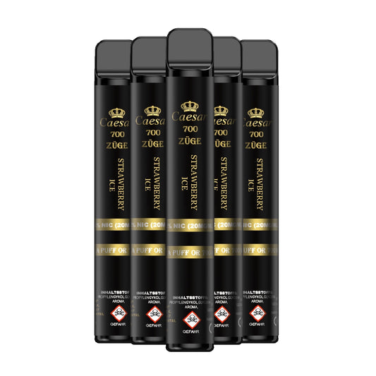 Caesar Vape Stick - 700 Züge - Strawberry Ice 5er Pack