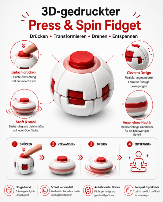3D Fidget Spinner & Press Ball Das ultimative Anti Stress Trend-Spielzeug!